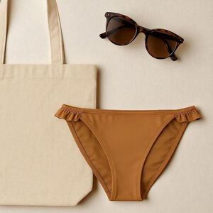 Aerie Ruffle Side Bikini Bottom Medium NWT Cedar | Recycled, Minimal, Beach